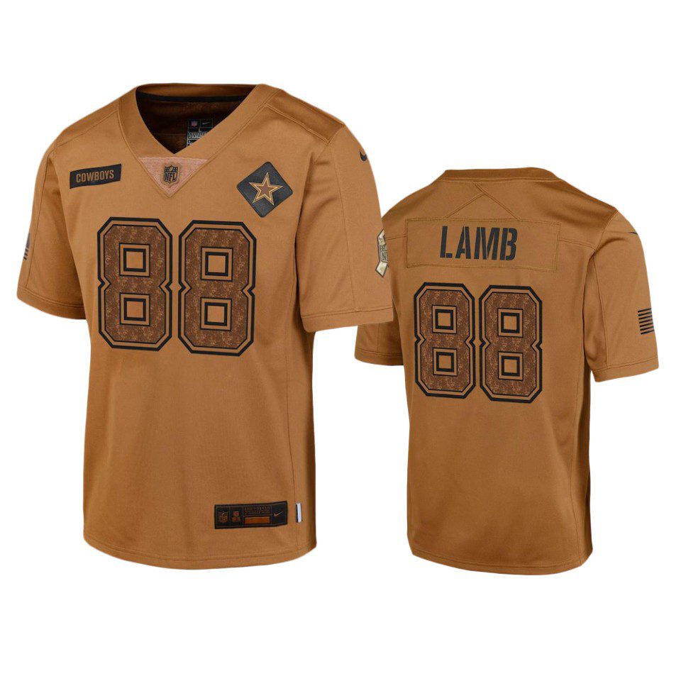 Youth Dallas Cowboys CeeDee Lamb Brown 2023 Salute To Service Limited Jersey 1 youth cowboys ceedee lamb brown limited 2023 salute to service jersey
