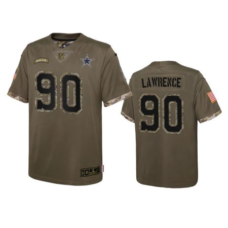 Youth Dallas Cowboys Demarcus Lawrence Olive 2022 Salute To Service Limited Jersey
