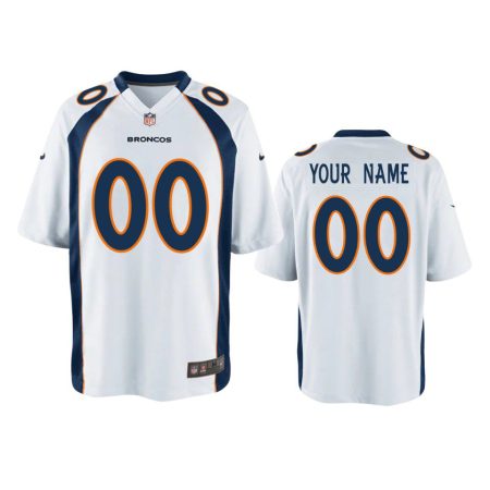Youth Denver Broncos Custom White Game Jersey