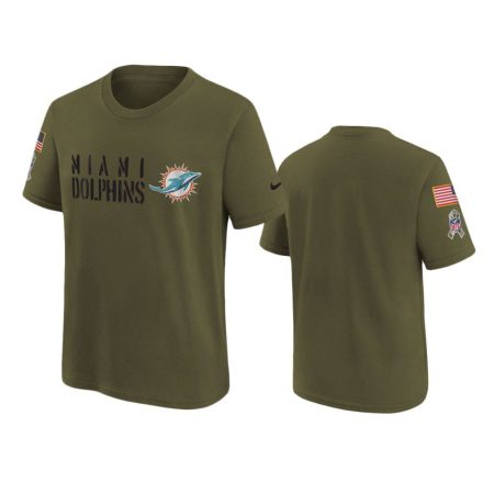 Youth Miami Dolphins Olive 2022 Salute To Service Legend T-Shirt