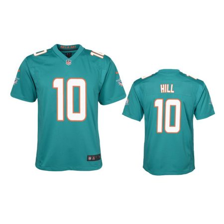 Youth Dolphins Tyreek Hill Aqua Game Jersey
