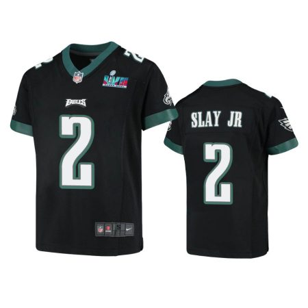Youth Eagles Darius Slay Jr Black Super Bowl LVII Game Jersey