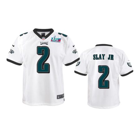Youth Eagles Darius Slay Jr White Super Bowl LVII Game Jersey