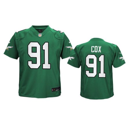 Youth Eagles Fletcher Cox Kelly Green Alternate Game Jersey