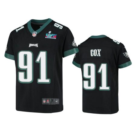 Youth Eagles Fletcher Cox Black Super Bowl LVII Game Jersey