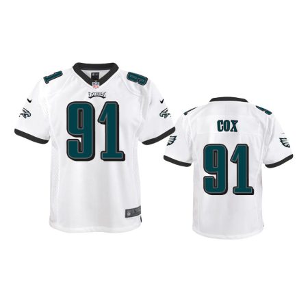 Youth Eagles Fletcher Cox White Game Jersey