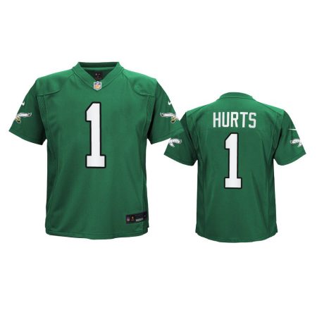 Youth Eagles Jalen Hurts Kelly Green Alternate Game Jersey