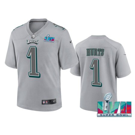 Youth Eagles Jalen Hurts Gray Super Bowl LVII Atmosphere Jersey