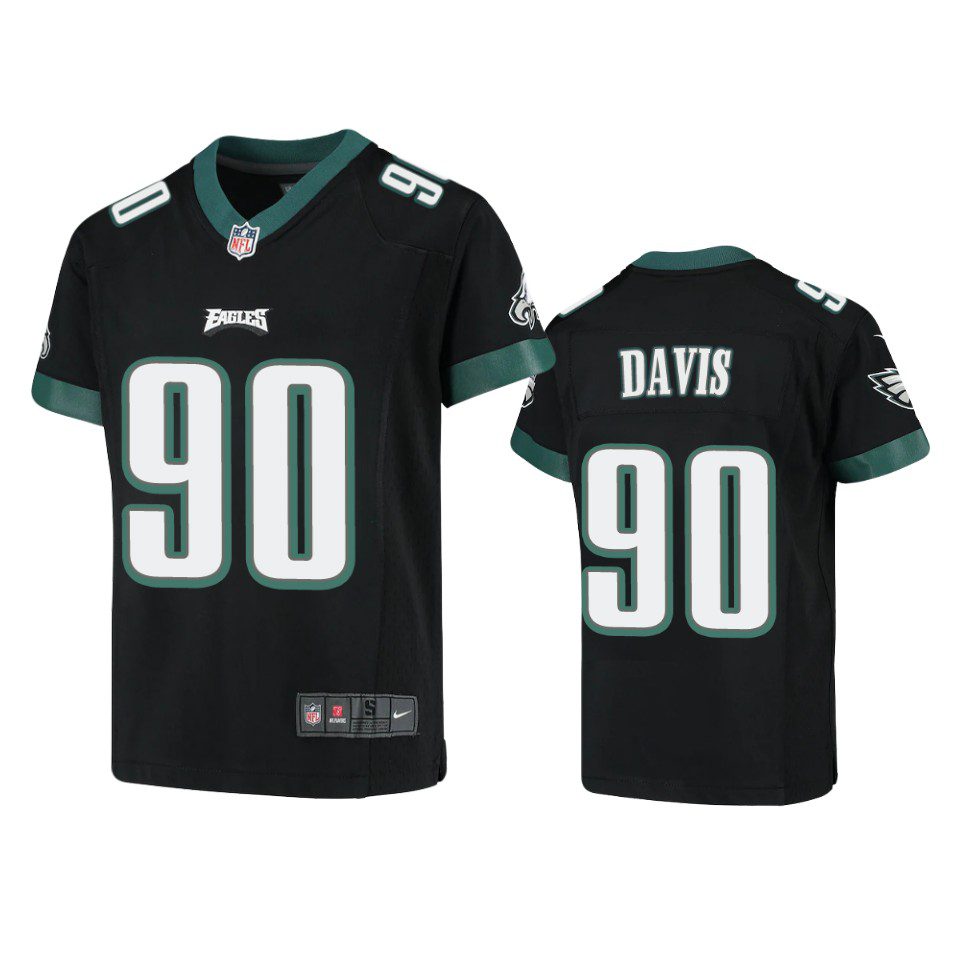 Youth Eagles Jordan Davis Black Game Jersey 1 youth eagles jordan davis game black jersey