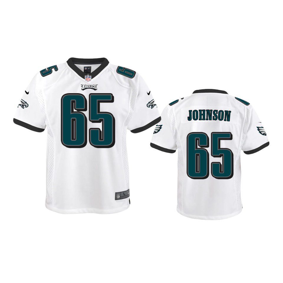 Youth Eagles Lane Johnson White Game Jersey 1 youth eagles lane johnson game white jersey