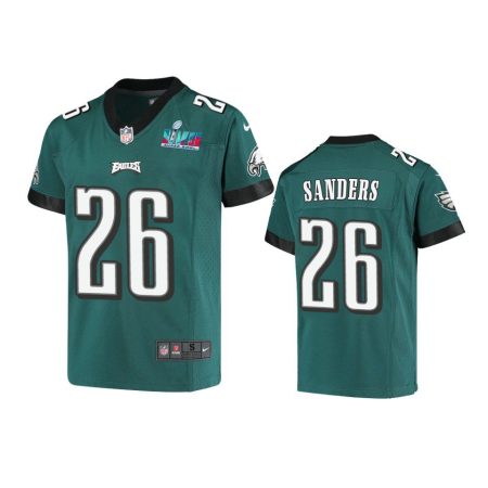Youth Eagles Miles Sanders Midnight Green Super Bowl LVII Game Jersey