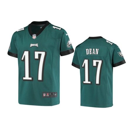 Youth Eagles Nakobe Dean Midnight Green Game Jersey