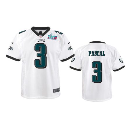 Youth Eagles Zach Pascal White Super Bowl LVII Game Jersey