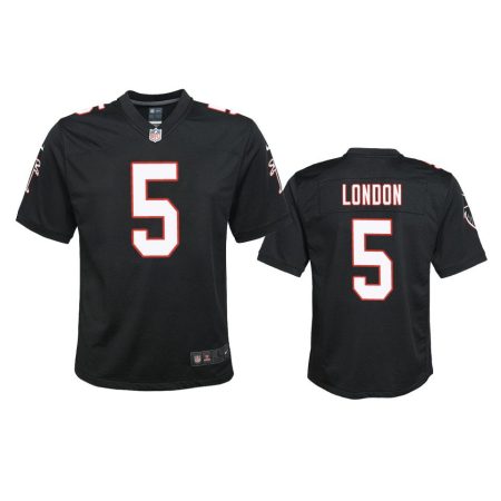 Youth Falcons Drake London Black Throwback Game Jersey