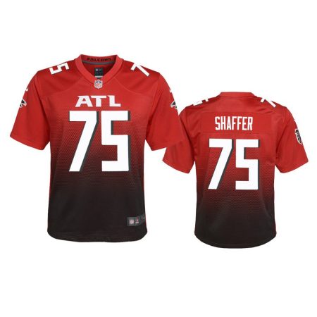 Youth Falcons Justin Shaffer Red Alternate Game Jersey