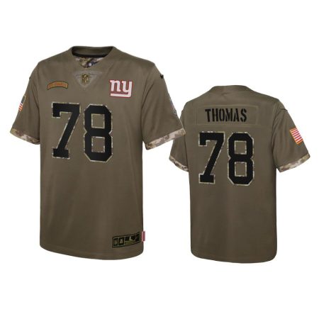 Youth New York Giants Andrew Thomas Olive 2022 Salute To Service Limited Jersey
