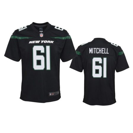 Youth Jets Max Mitchell Black Game Jersey