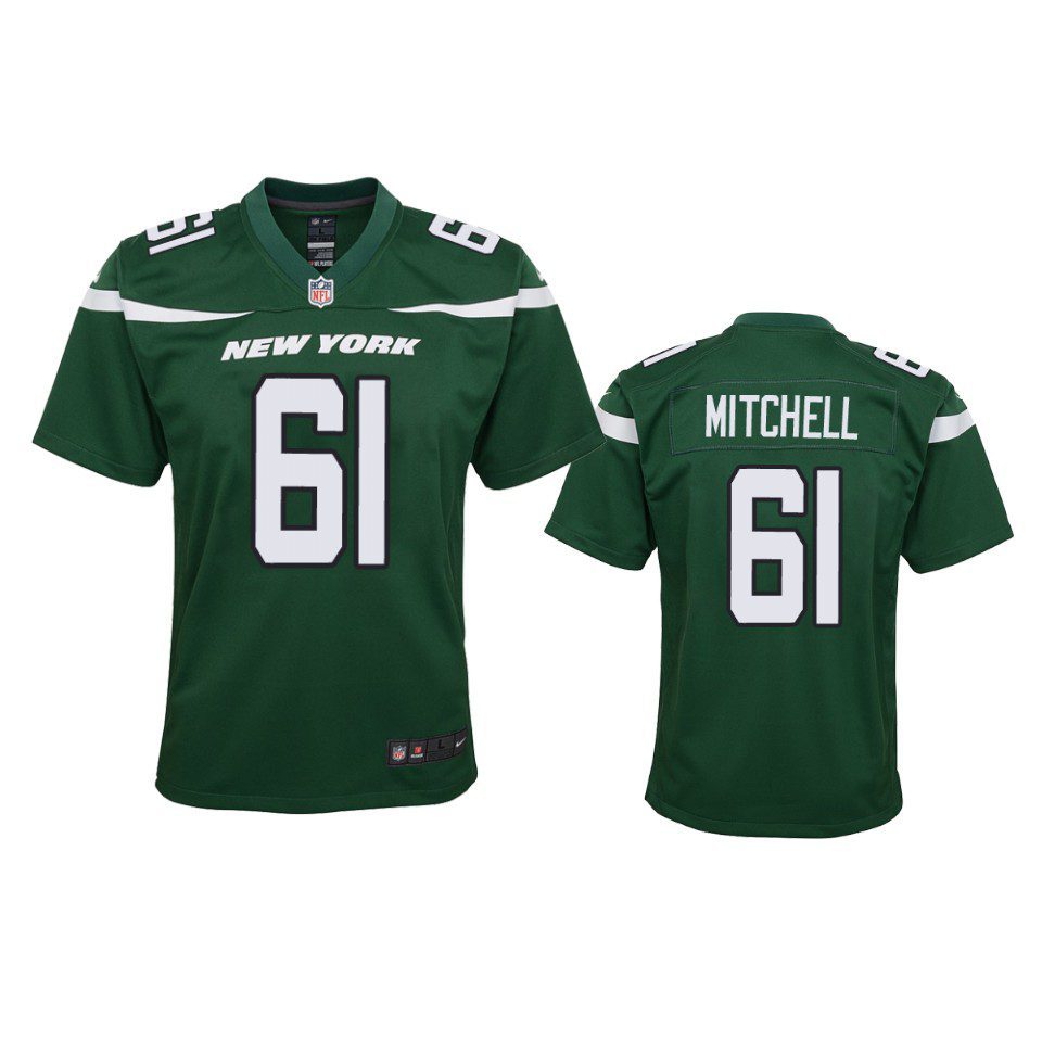 Youth Jets Max Mitchell Green Game Jersey 1 youth jets max mitchell game green jersey