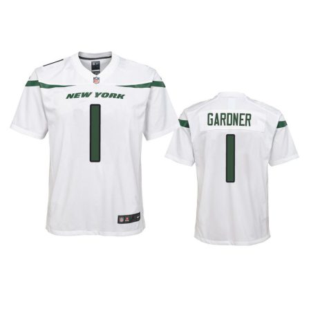 Youth Jets Sauce Gardner White Game Jersey