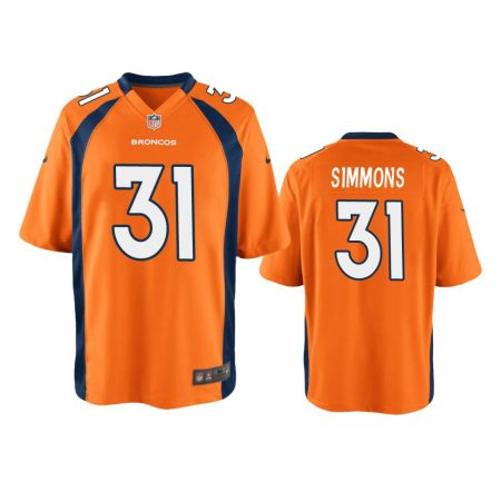 Youth Denver Broncos Justin Simmons Orange Game Jersey