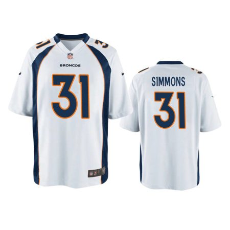 Youth Denver Broncos Justin Simmons White Game Jersey