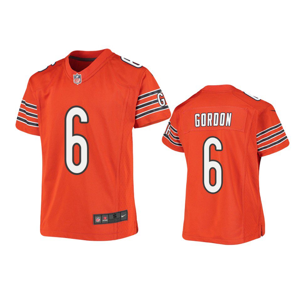 Youth Chicago Bears Kyler Gordon Orange Game Jersey 1 youth kyler gordon bears orange game jersey