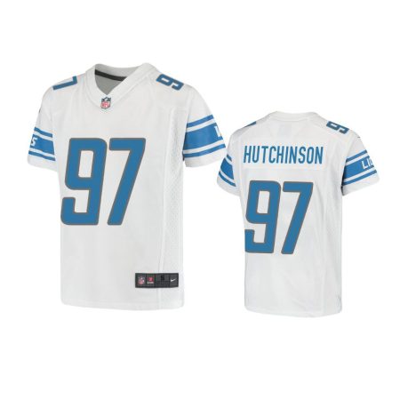 Youth Lions Aidan Hutchinson White Game Jersey