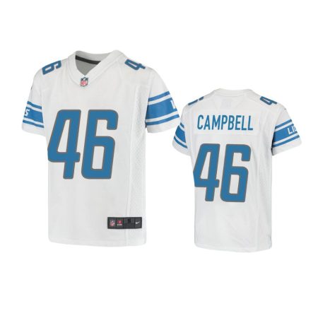 Youth Lions Jack Campbell White Game Jersey