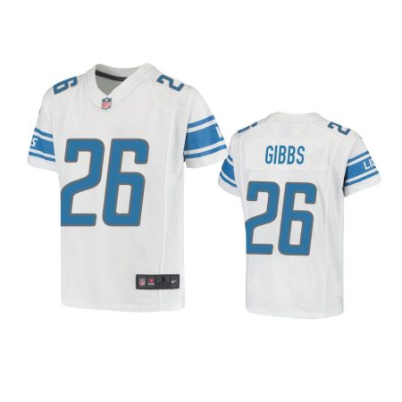 Youth Lions Jahmyr Gibbs White Game Jersey