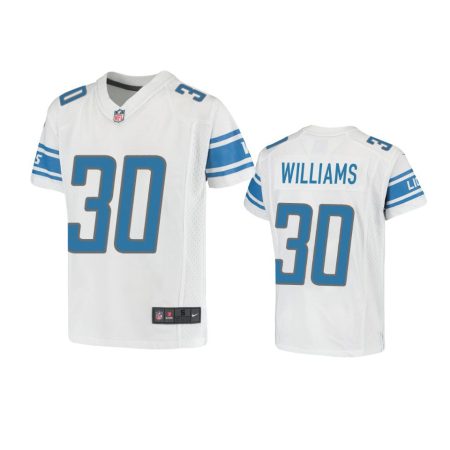 Youth Lions Jamaal Williams White Game Jersey
