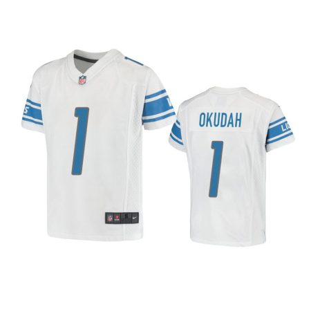 Youth Lions Jeff Okudah White Game Jersey
