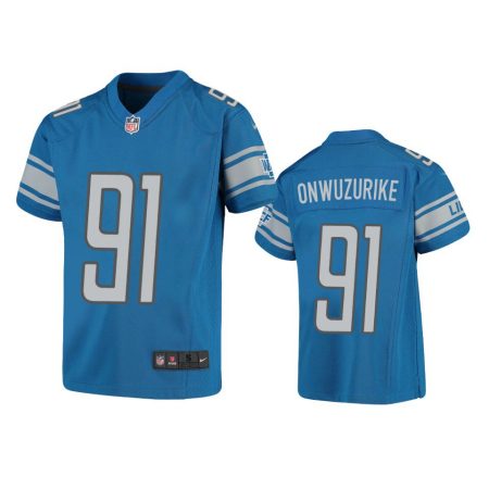 Youth Lions Levi Onwuzurike Blue Game Jersey