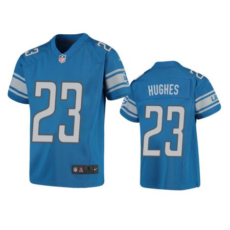Youth Lions Mike Hughes Blue Game Jersey