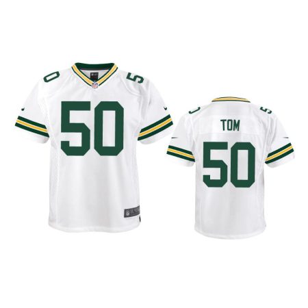 Youth Packers Zach Tom White Game Jersey