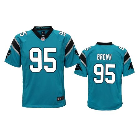 Youth Panthers Derrick Brown Blue Game Jersey
