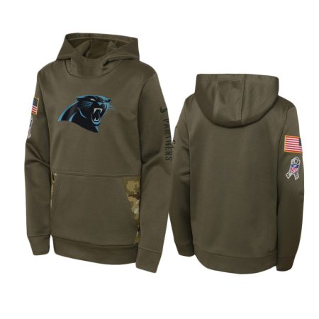 Youth Carolina Panthers Olive 2022 Salute to Service Performance Hoodie