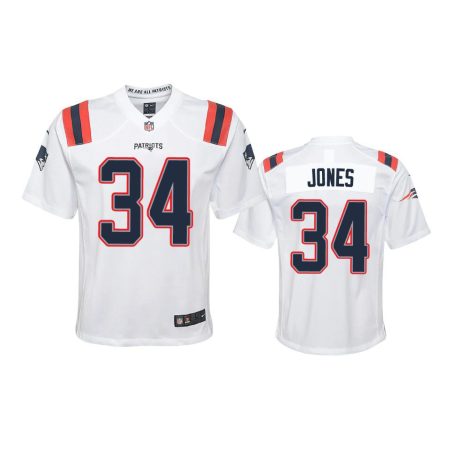 Youth Patriots Jack Jones White Game Jersey