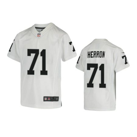 Youth Raiders Justin Herron White Game Jersey