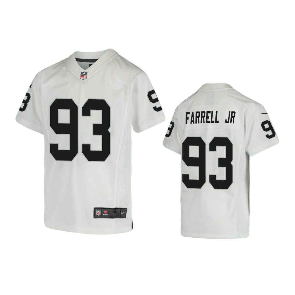 Youth Raiders Neil Farrell Jr. White Game Jersey 1 youth raiders neil farrell jr. game white jersey