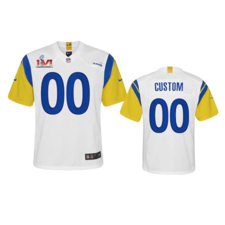 Youth Rams Custom White Super Bowl LVI Game Jersey