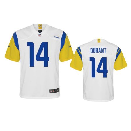 Youth Rams Decobie Durant White Alternate Game Jersey