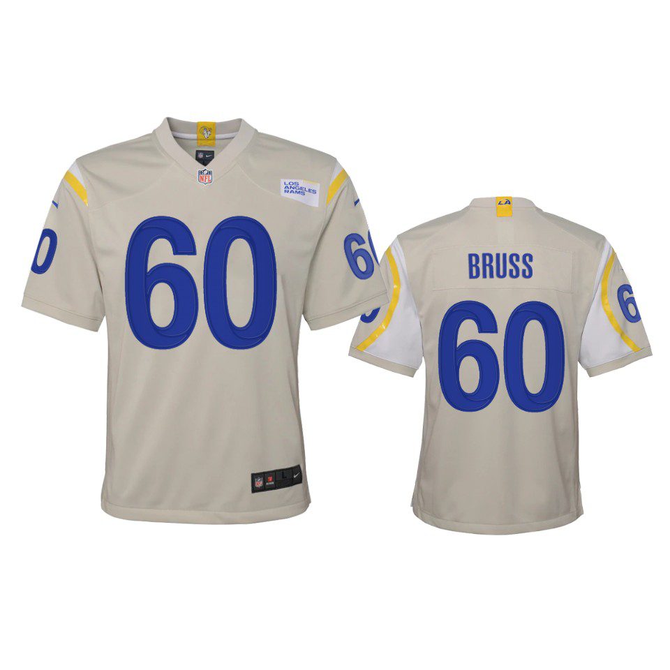 Youth Rams Logan Bruss Bone Game Jersey 1 youth rams logan bruss game bone jersey