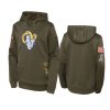Youth Los Angeles Rams Olive 2022 Salute to Service Performance Hoodie 2 youth rams olive 2022 salute to service hoodie