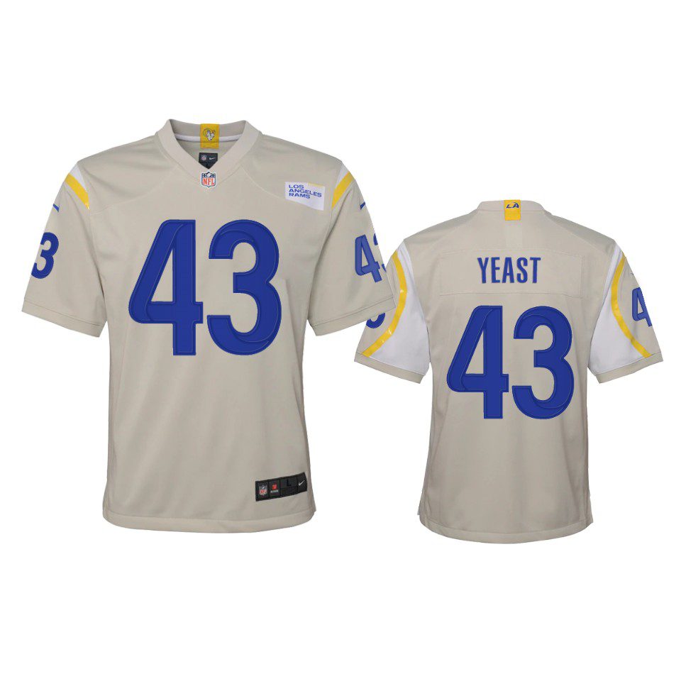 Youth Rams Russ Yeast Bone Game Jersey 1 youth rams russ yeast game bone jersey