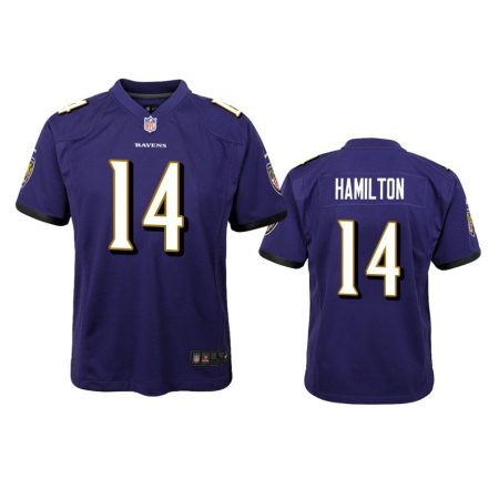 Youth Ravens Kyle Hamilton Purple Game Jersey