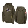 Youth Baltimore Ravens Olive 2022 Salute to Service Performance Hoodie 2 youth ravens olive 2022 salute to service hoodie