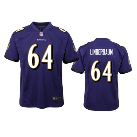 Youth Ravens Tyler Linderbaum Purple Game Jersey