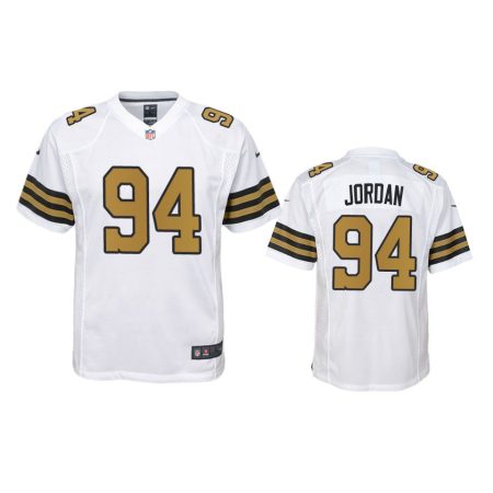Youth Saints Cameron Jordan White Game Jersey