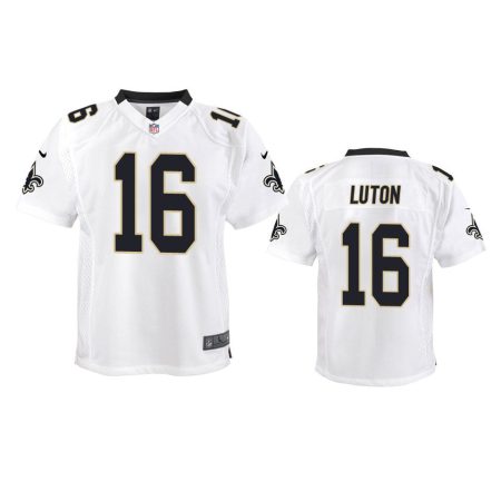 Youth Saints Jake Luton White Game Jersey