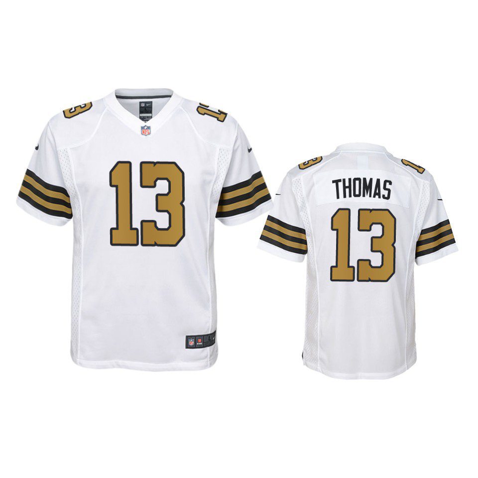 Youth Saints Michael Thomas White Game Jersey 1 youth saints michael thomas game white jersey
